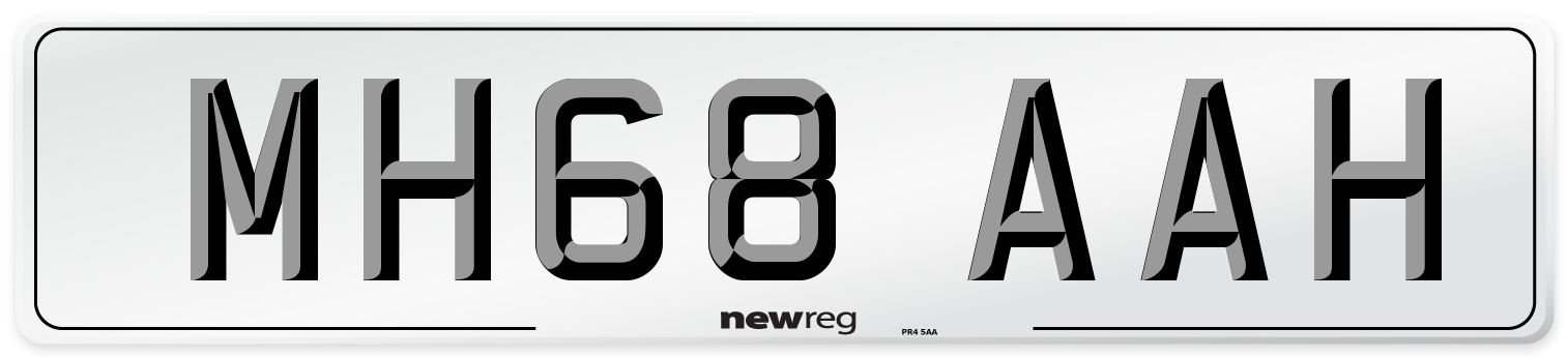 MH68 AAH Number Plate from New Reg